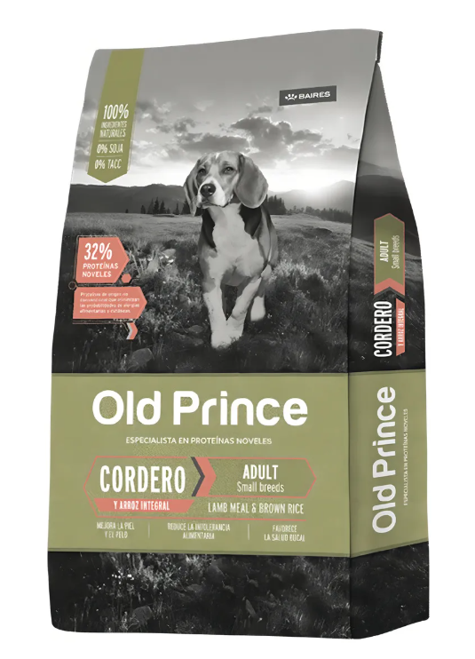 Alimento Old Prince Proteínas Noveles Adultos pequeños Cordero y Arroz Integral